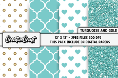 Turquoise Digital Paper, turquoise digital scrapbook design Product Image 1