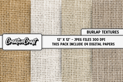 Burlap Textures Digital Papers, burlap backgrounds designs Product Image 1