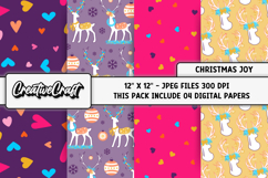 Christmas Digital Paper, christmas scrapbook illustrations Product Image 1