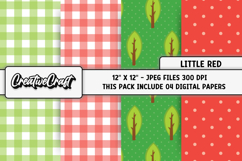 Little Red Digital Papers, scrapbooking backgrounds designs Product Image 1