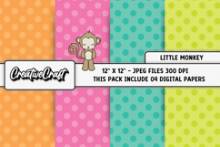 Monkey Baby Digital Papers, monkey backgrounds illustrations Product Image 1