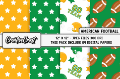 American Football Digital Papers, illustrations, backgrounds Product Image 1