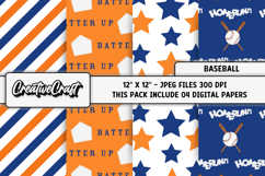 Baseball Sport Digital Paper, baseball graphic illustrations Product Image 1