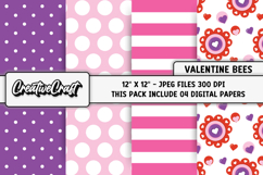 Valentines Day Digital Papers, valentines day illustrations Product Image 1