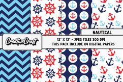Nautical Digital Papers, scrapbooking backgrounds designs Product Image 1