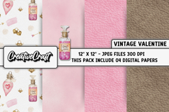 Vintage Valentine Digital Papers, vintage background designs Product Image 1