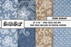 Burlap Textures Digital Papers, burlap backgrounds designs Product Image 1