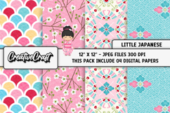 Little Japanese Digital Papers, scrapbook background designs Product Image 1