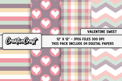 Valentine Sweet Digital Papers, valentines day backgrounds Product Image 1