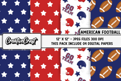American Football Digital Papers, illustrations, backgrounds Product Image 1
