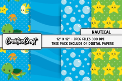 Nautical Digital Papers, scrapbooking backgrounds designs Product Image 1
