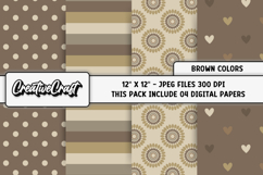Brown Colors Digital Papers, brown backgrounds designs Product Image 1