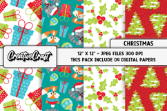 Christmas Digital Papers, christmas backgrounds designs Product Image 1
