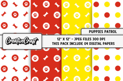 Puppies Patrol Digital Papers, scrapbook backgrounds designs Product Image 1