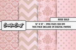 Rose Gold Digital Papers, rose gold scrapbook illustrations Product Image 1