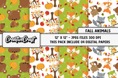 Autumn Fall Digital Paper, thanksgiving digital scrapbook Product Image 1