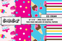 Ice Cream Digital Papers, summer digital scrapbook designs Product Image 1