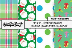 Christmas Digital Paper, christmas scrapbook illustrations Product Image 1