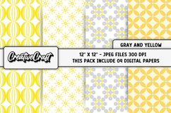 Gray Yellow Digital Papers, baby shower backgrounds designs Product Image 1