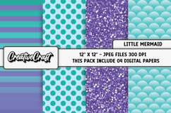 Little Mermaid Digital Papers, scrapbook backgrounds designs Product Image 1