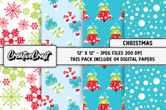 Christmas Digital Papers, christmas backgrounds designs Product Image 1