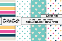 Summer Digital Paper, summer graphic, beach illustrations Product Image 1