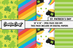 St Patricks Day Digital Papers, st patricks day illustration Product Image 1