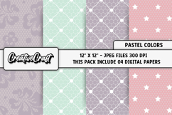 Pastel Colors Digital Paper, pastel colors background design Product Image 1
