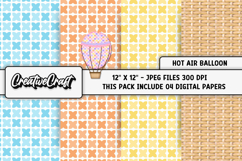 Hot Air Balloon Digital Papers, scrapbook background designs Product Image 1