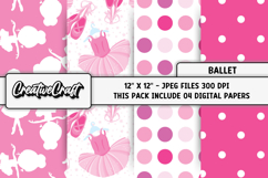 Ballerina Ballet Digital Papers, dance scrapbook papercraft Product Image 1