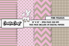 Pink Pegasus Digital Papers, pegasus background illustration Product Image 1