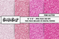 Pink Glitter Digital Papers, pink glitter background designs Product Image 1