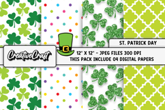St Patricks Day Digital Papers, st patricks day illustration Product Image 1