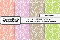 Elephant Nursery Digital Paper, baby graphics, illustrations Product Image 1