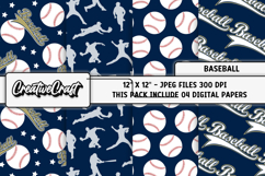 Baseball Sport Digital Paper, baseball graphic illustrations Product Image 1