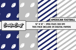 American Football Digital Papers, illustrations, backgrounds Product Image 1