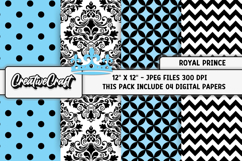 Royal Prince Digital Paper, royal prince digital scrapbook Product Image 1