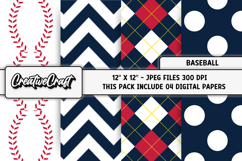 Baseball Sport Digital Paper, baseball graphic illustrations Product Image 1