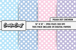 Polka Dot Chevron Digital Papers, chevron background designs Product Image 1