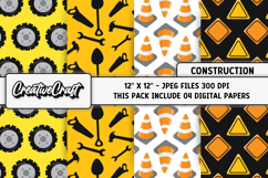 Construction Digital Papers, build truck scrapbook designs Product Image 1
