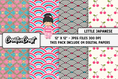 Little Japanese Digital Papers, scrapbook background designs Product Image 1