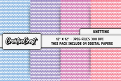 Knitting Digital Papers, knitting backgrounds illustrations Product Image 1