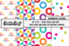 Rainbow Colors Digital Papers, scrapbook backgrounds designs Product Image 1