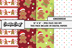 Christmas Digital Paper, gingerbread christmas digital paper Product Image 1