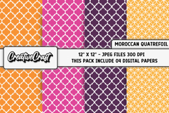 Moroccan Quatrefoil Digital Papers, moroccan backgrounds Product Image 1