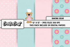 Baking Bear Digital Papers, kitchen backgrounds designs Product Image 1