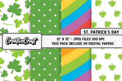 St Patricks Day Digital Papers, st patricks day illustration Product Image 1