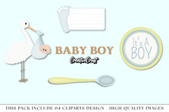 Baby Boy Clip Art, baby shower graphics, baby illustrations Product Image 1