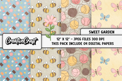 Sweet Garden Digital Papers, vintage backgrounds designs Product Image 1