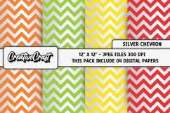 Silver Chevron Digital Papers, chevron background designs Product Image 1